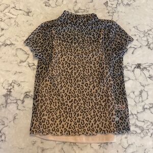 Justice sheer leopard shirt w/ attached cami